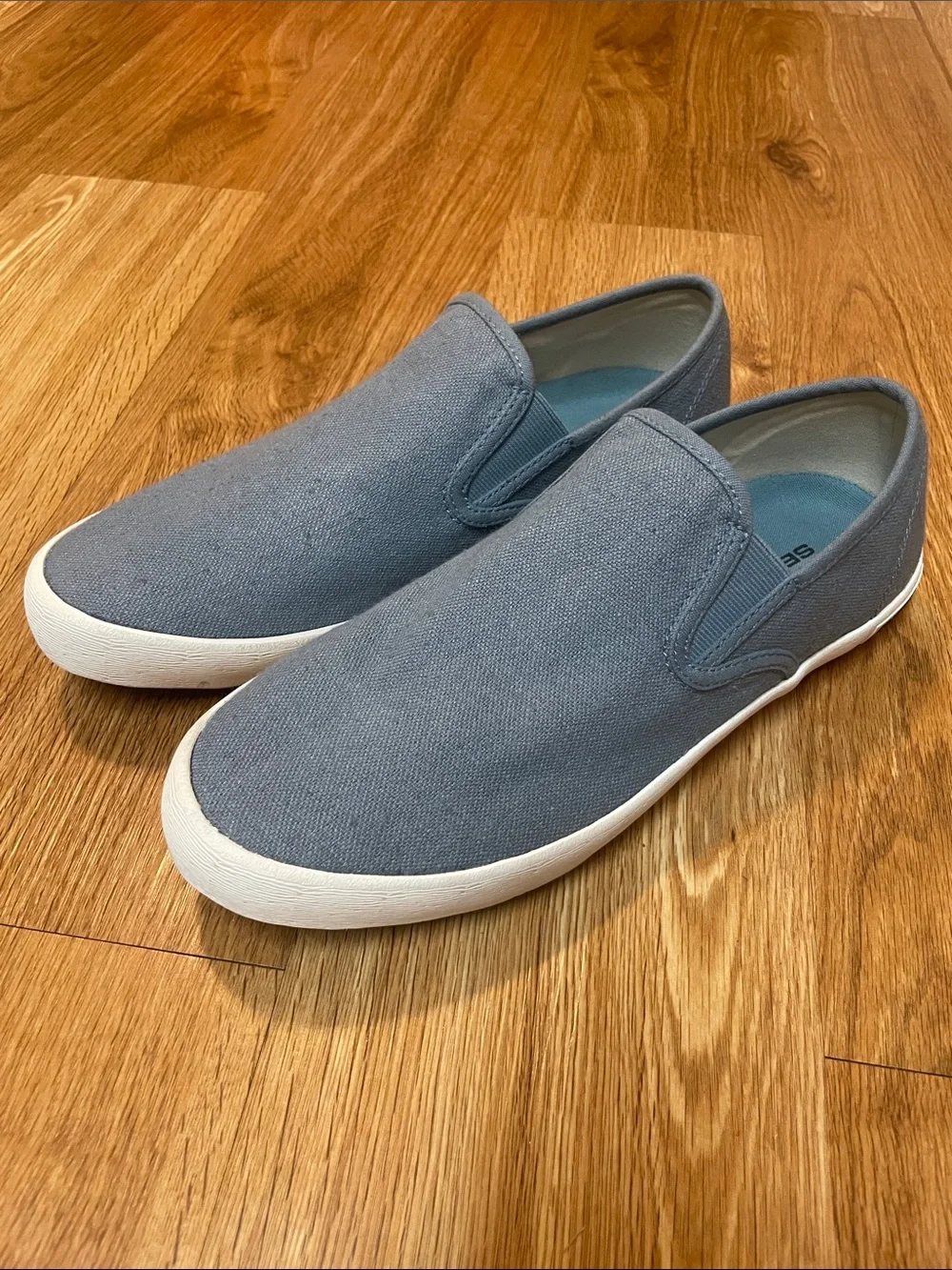 Seavees Baja Slip On Classic in Blue Mirage Linen Canvas Sz 10